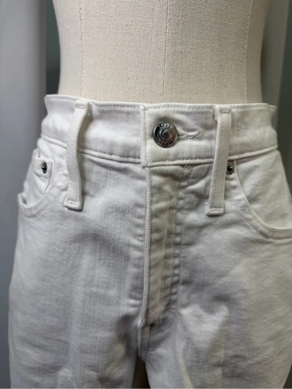 J. Crew ‘Long Denim High-Rise Short’ in White Size 27